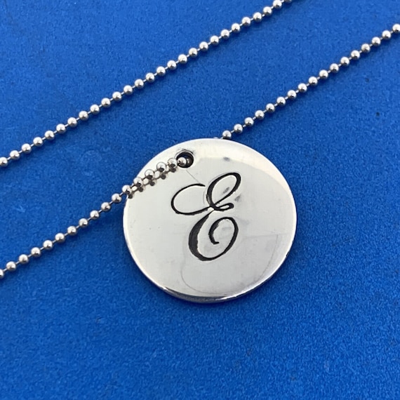 Tiffany cursive initial necklace deals