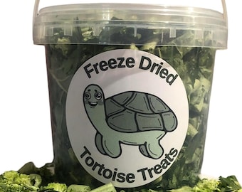 Freeze Dried Tortoise Treats — Grassland Tortoise Mix, Kale Dandelion Collard Greens, 4 Cup Resealable Bucket