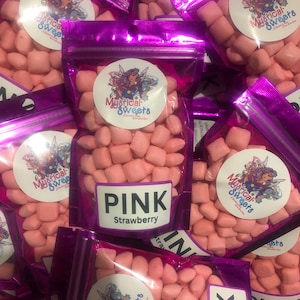 Freeze Dried Crunchy Strawberry Candy, Pink Fruity Candies, 3oz