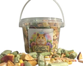 Hamster Food Freeze Dried Fruit & Veggie Treats, Natural Small Pet Food 1 Cup