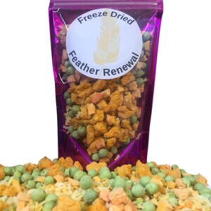 Freeze Dried Parrot Food - Feather Renewal Blend, Bird Chop, Bird Treats, Small Animal, Foraging Treat, Small Pet Fruit Veggie Mix 2oz Bag