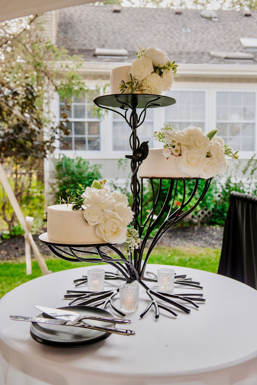 Wedding Cake Stand Three Tiered Stand Solid Tree Design - Etsy