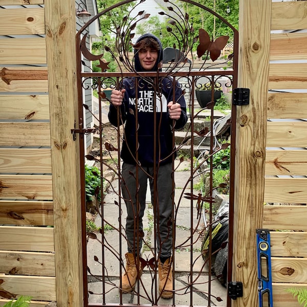 Iron Garden Gate, Original Woodland Gate, Nearly 6 Foot (70 Inch Tall)
