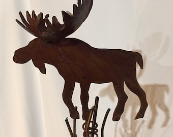 Metal Moose, tree topper Free shipping!