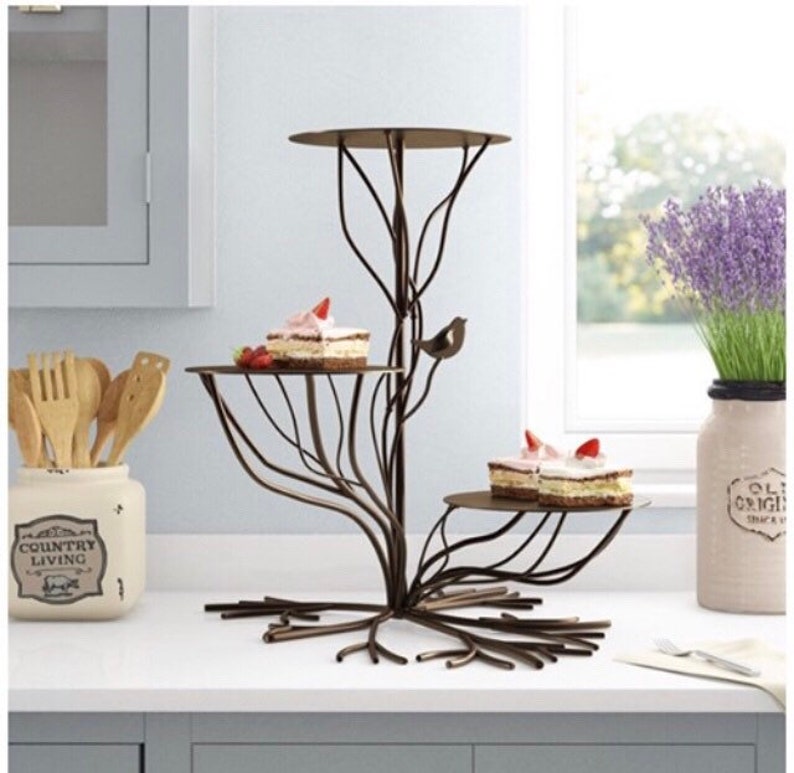 Tiered Tree Stand Wedding cake stand Solid Metal Three Etsy