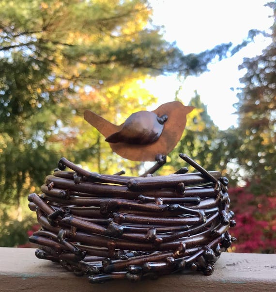 □Ｄ・イェンセン□Birds nest◇Ｂ＆Ｇmodel master◇希少◇ Metal Birds Nest, Decorative Twig Nest, With Bird - Etsy