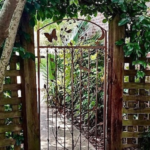 Iron Garden Gate, Woodland Gate, Nearly 6 Foot (70 Inch Tall)