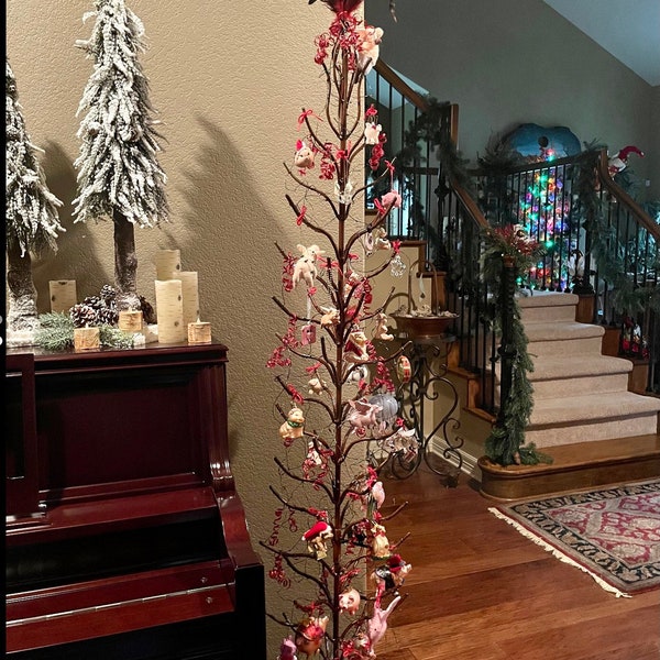 Metal Twig Tree, 70 Inch Tall, Holiday Tree.