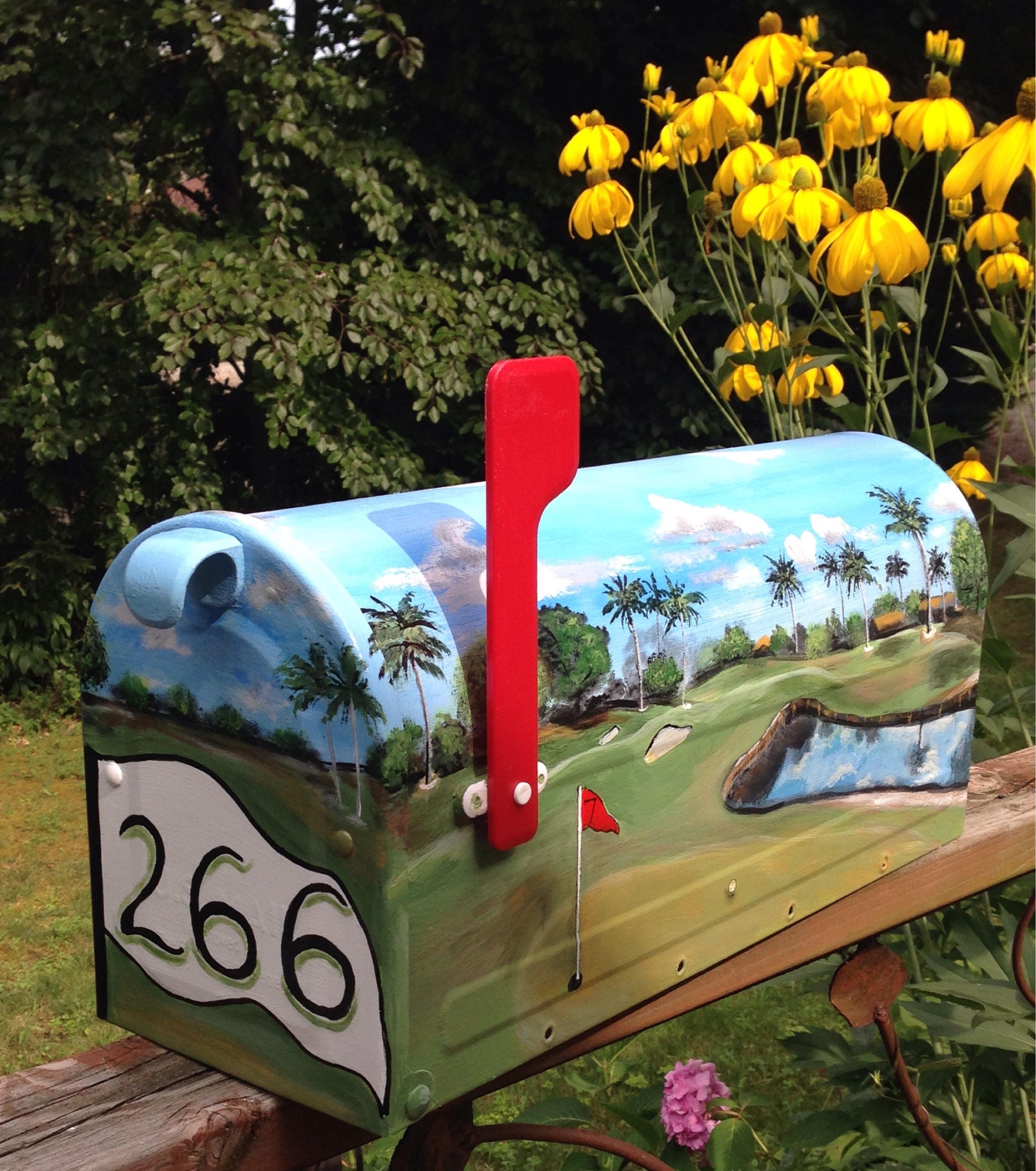 Tropical Golfers Mailbox Etsy