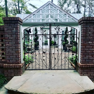 Double Iron Gate, Woodland Garden Gate, Large Double Gate, Ornamental Gate
