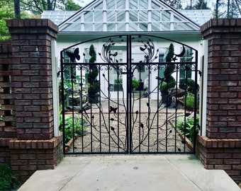 Double Iron Gate, Large Garden Gate, Ornamental Gate.
