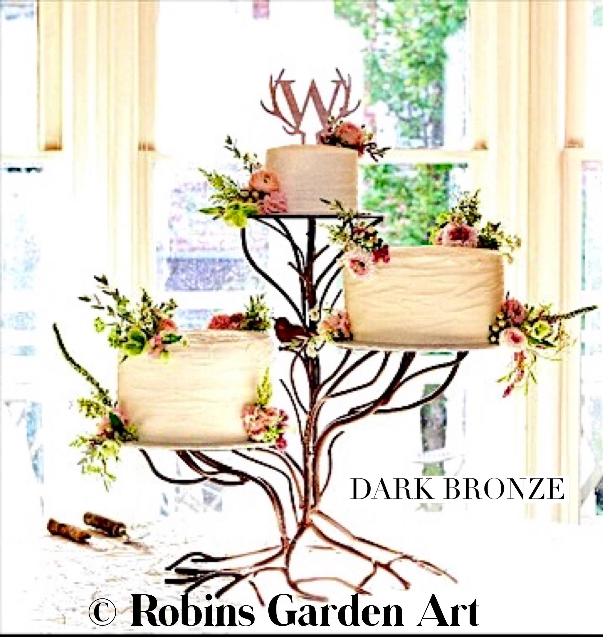 Wedding Cake Stand Three Tiered Stand Solid Tree Design - Etsy Sweden