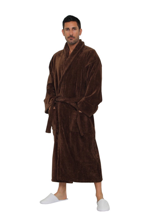 mens brown bathrobe