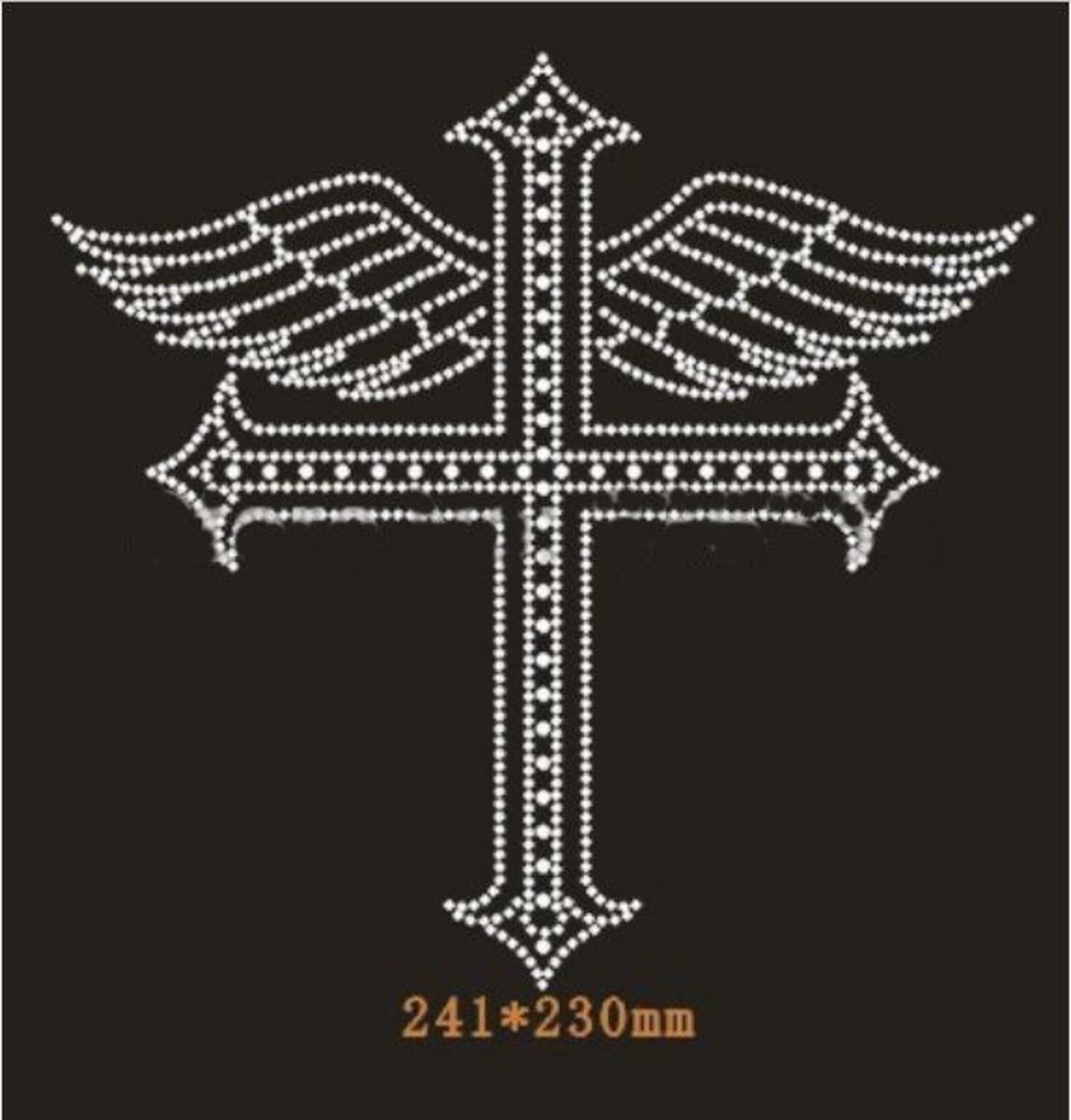 Cross Rhinestone Transfer Hotfix Iron On Motif Applique Etsy