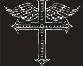 Rhinestone Cross Heat Press Transfer Iron On