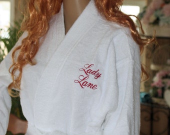 Turkish Terry Bathrobe Kimono | Turkish Cotton Robe | Kimono Style Robe | Women's Robe | Men's Robe | Personalized Bath Robe Embroidered