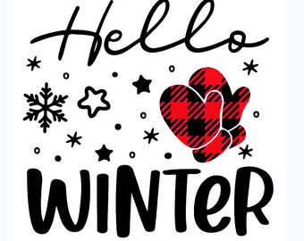 Hello Winter DTF Heat Transfer Ready to Press