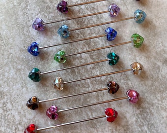 25 colors, Super Bling Large Crystal Collar Bar, Tie Collar Bar, Collar Pin, Men's Collar Bar, Tie Accessory, Men's Accessories, Saddle Seat