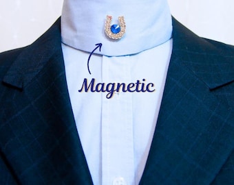 Magnetic Horseshoe, 25 colors, Stock Pin, Dressage Cravat Pin, Hunt Seat Neck Piece