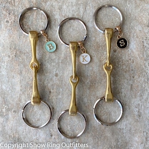 Personalized Snaffle Bit Key Ring, Horse Bit Keychain, Equestrian Gifts, Horse Gifts, Horse Theme Gift, Snaffle Bit Purse Charm, 3 colors