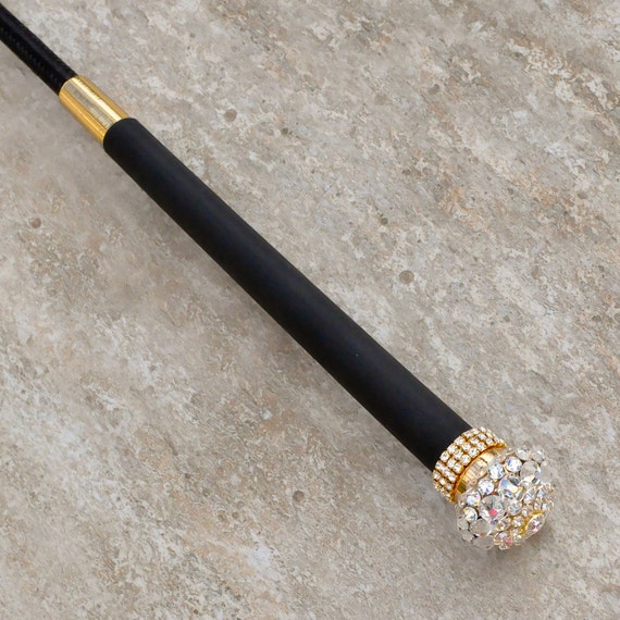 RED HORSE Dressage Riding Whip Golden Top Black