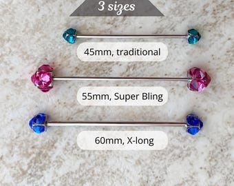 Crystal Collar Pin, 18 colors, 3 sizes, Men's Tie Pin, Eyelet Pin, Collar Bar