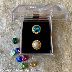 Set of TWO, 25 colors, Gold Pageant Sash Magnets, Magnetic Number Holders, 5/8&quot; size (15mm), deluxe boxed