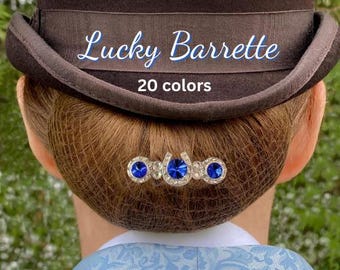 Horseshoe Bun Barrette, 20 crystal colors, silver or gold, saddleseat bun bow, horse show barrette