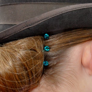 6 pc. Crystal Bobby Pins, 25 colors, saddleseat hair pins, rhinestone hair pins