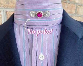 Stock Pin, 30 colors, Horse Show Collar Pin, Dressage Cravat, Hunt Seat Neck Piece, Collar Brooch