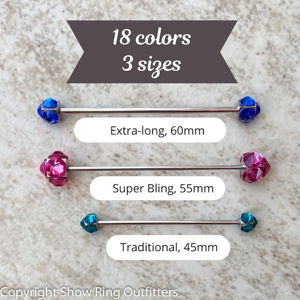 Crystal Collar Pin, 18 colors, 3 sizes, Men's Tie Pin, Eyelet Pin, Collar Bar