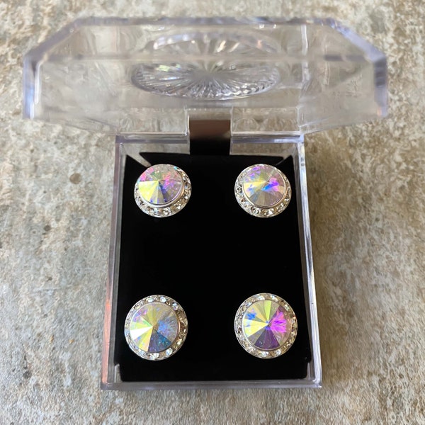 Aimants de numéros de spectacle équestre, grands supports magnétiques en cristal AB de 16 mm, en boîte