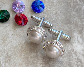 Gemelos de cristal austriaco, 25 colores, dorado o plateado