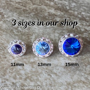 25 colors, 15mm Clip on Earrings, Silver or Gold finish, Austrian crystal earrings, 5/8 15mm Setting image 6
