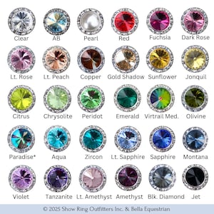 Pendientes de clip de 15 mm en 30 colores, acabado plateado o dorado, con cristales austriacos y engarce de 5/8". imagen 2