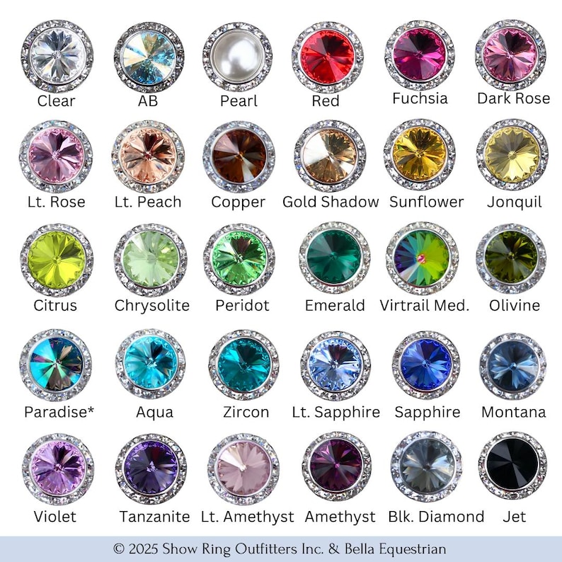 Pendientes de clip de 15 mm en 30 colores, acabado plateado o dorado, con cristales austriacos y engarce de 5/8". imagen 2