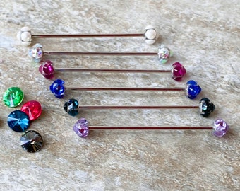 Crystal Collar Bar, 25 colors, Tie Collar Bar, Collar Pin, Saddle Seat, Saddleseat Accessory