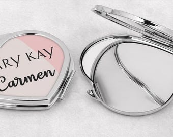 Personalizowane lusterko kompaktowe w kształcie serca - sublimacja