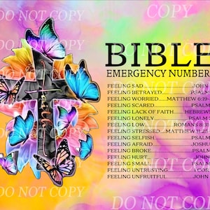 Bible emergency numbers tumbler wrap - 20 - faith