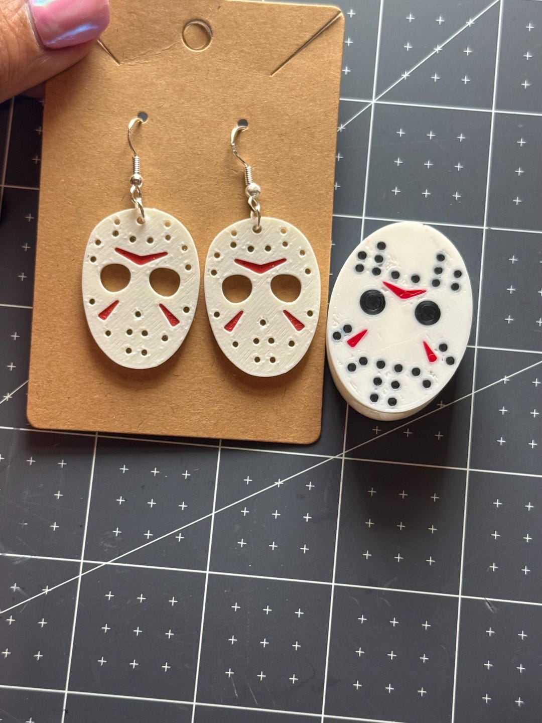 Jason Topper Jason Voorhess -straw Topper and Earrings Bundle Set - 3D Printed ...