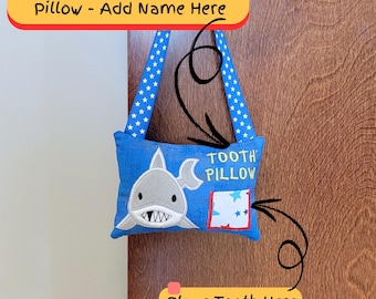 Tooth fairy pillow with pocket for money Personalized tooth pillow for girls and boys First lost tooth Sewn tooth fairy pillow keepsake gift