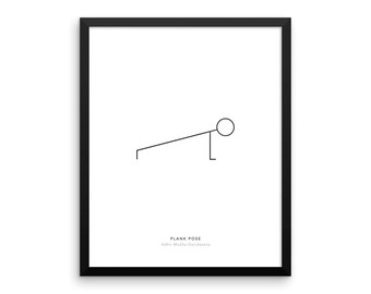 Yoga Pose Print: Plank Pose Print, Minimalist Wall Art, Yoga Wall Decor, Health and Fitness Poster, Modern Minimal Art - Instant Download