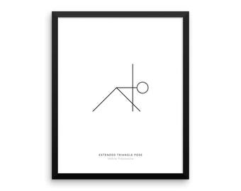 Yoga Pose Print: Triangle Pose Print, Minimalist Wall Art, Yoga Wall Decor, Health and Fitness Poster, Modern Minimal Art - Instant Download
