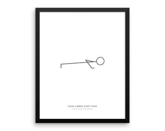 Yoga Pose Print: Chaturanga Dandasana, Minimalist Wall Art, Yoga Wall Decor, Health & Fitness Poster, Modern Minimal Art - Instant Download