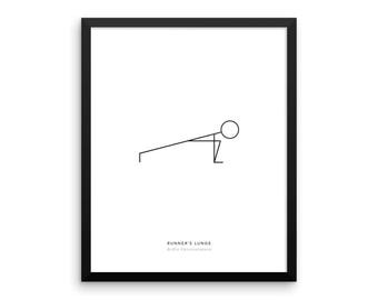 Yoga Pose Print: Runner's Lunge, Minimalist Wall Art, Yoga Wall Decor, Health and Fitness Poster, Modern Minimal Art - Instant Download