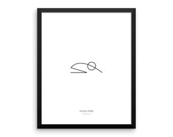 Yoga Pose Print: Child Pose Print, Minimalist Wall Art, Yoga Wall Decor, Health and Fitness Poster, Modern Minimal Art - Instant Download