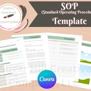 SOP Template, Standard Operating Procedure Template, Customizable SOP Docs, Process and Procedure Template