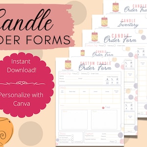 Candle Order Forms, Candle Design Template, Candle Craft Fair, Candle Order Guide, Editable Template, Candle Boutique Template, Candle Track