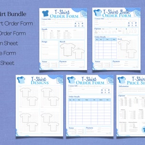 T-shirt Order Forms Bundle Printable PDF Editable Canva - Etsy