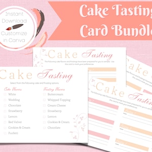 Cake Tasting Card, Wedding Cake Consultation Card, Printable PDF, Editable Canva Template, Bakery Sample Evaluation